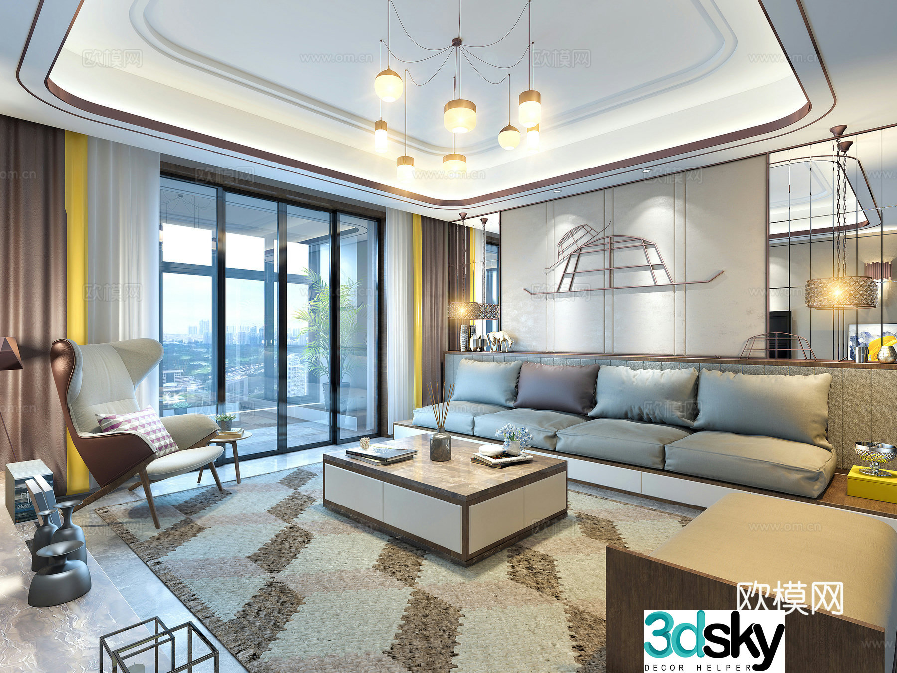Modern living room 3d model