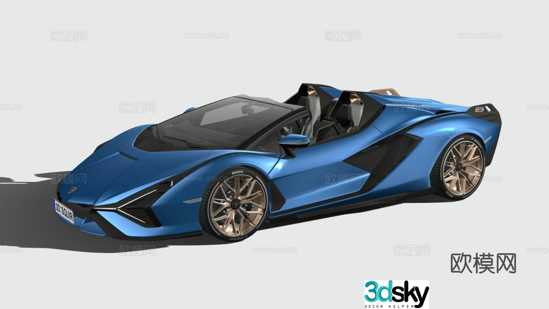 Lamborghini Sian Roadster 2021 car sports car supercar 3d model