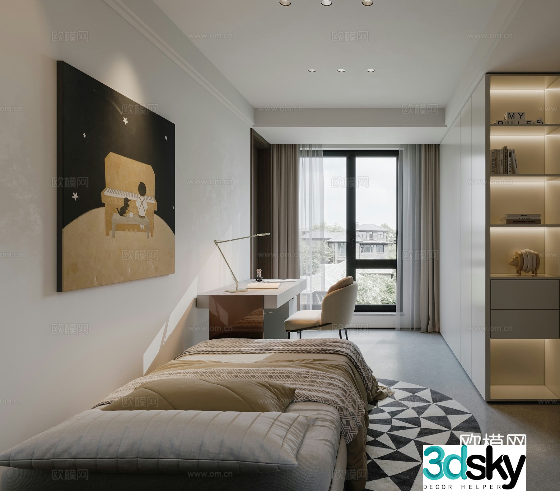 Modern minimalist children’s room 3d model