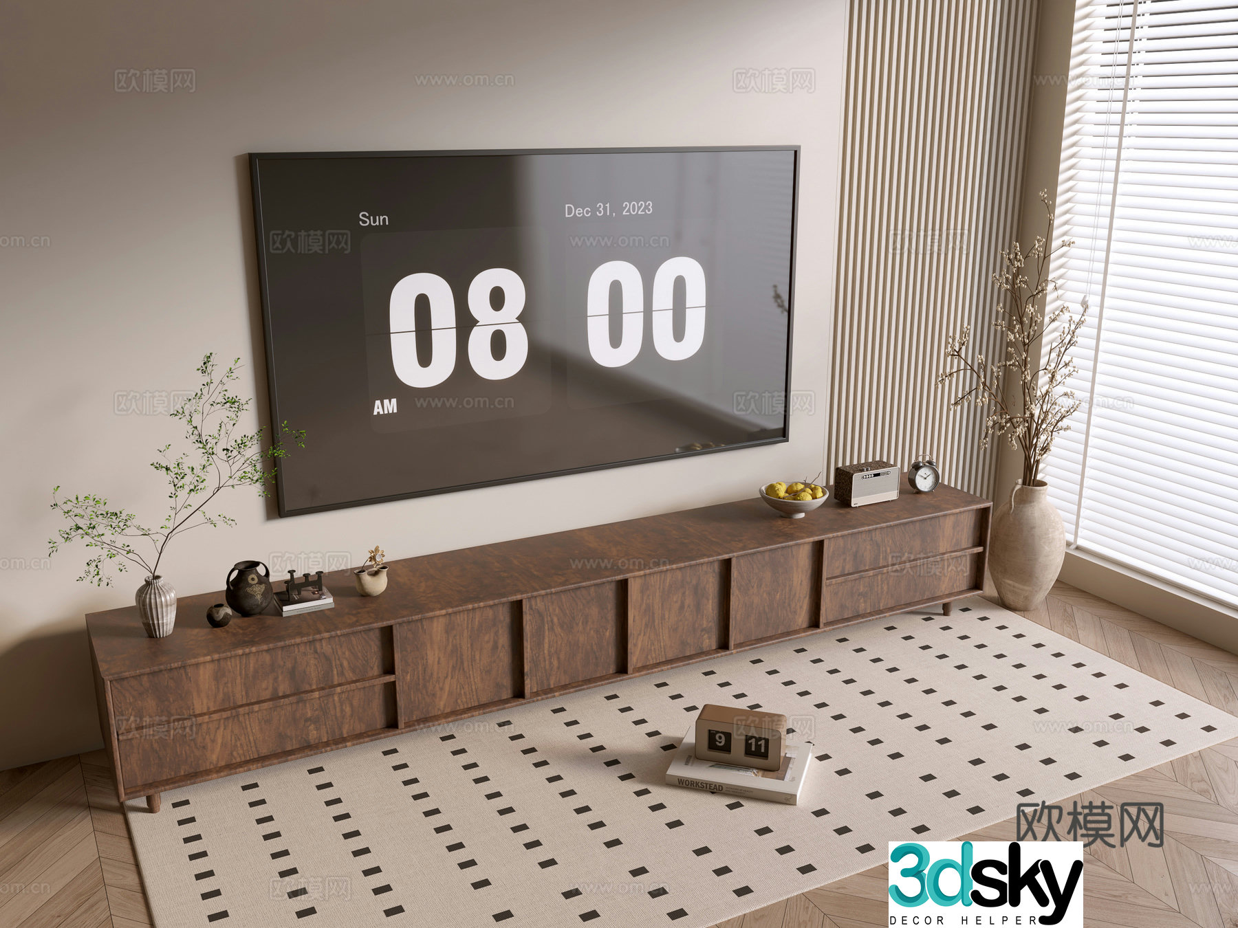 Wabi-sabi TV cabinet 3d model