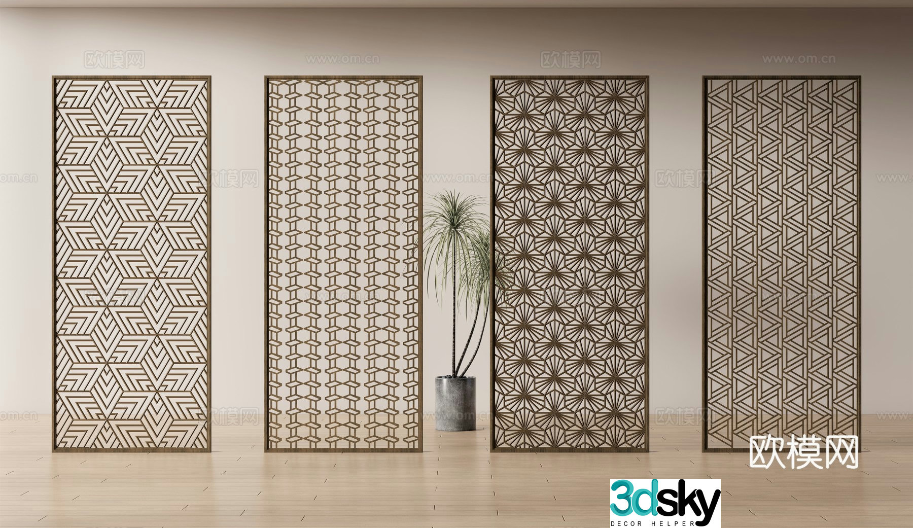 Modern screen partition 3d model