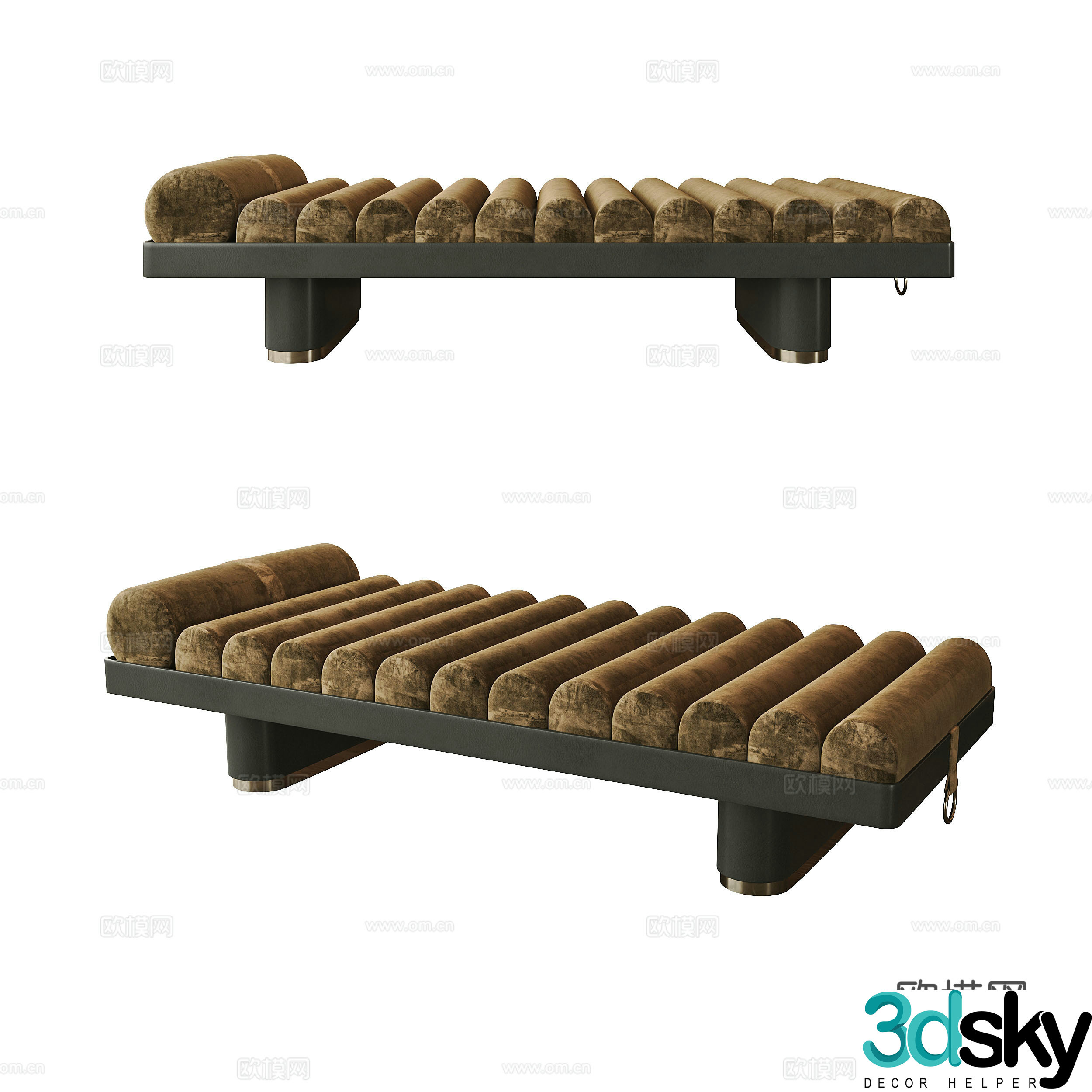 Modern bench sofa stool 3d model