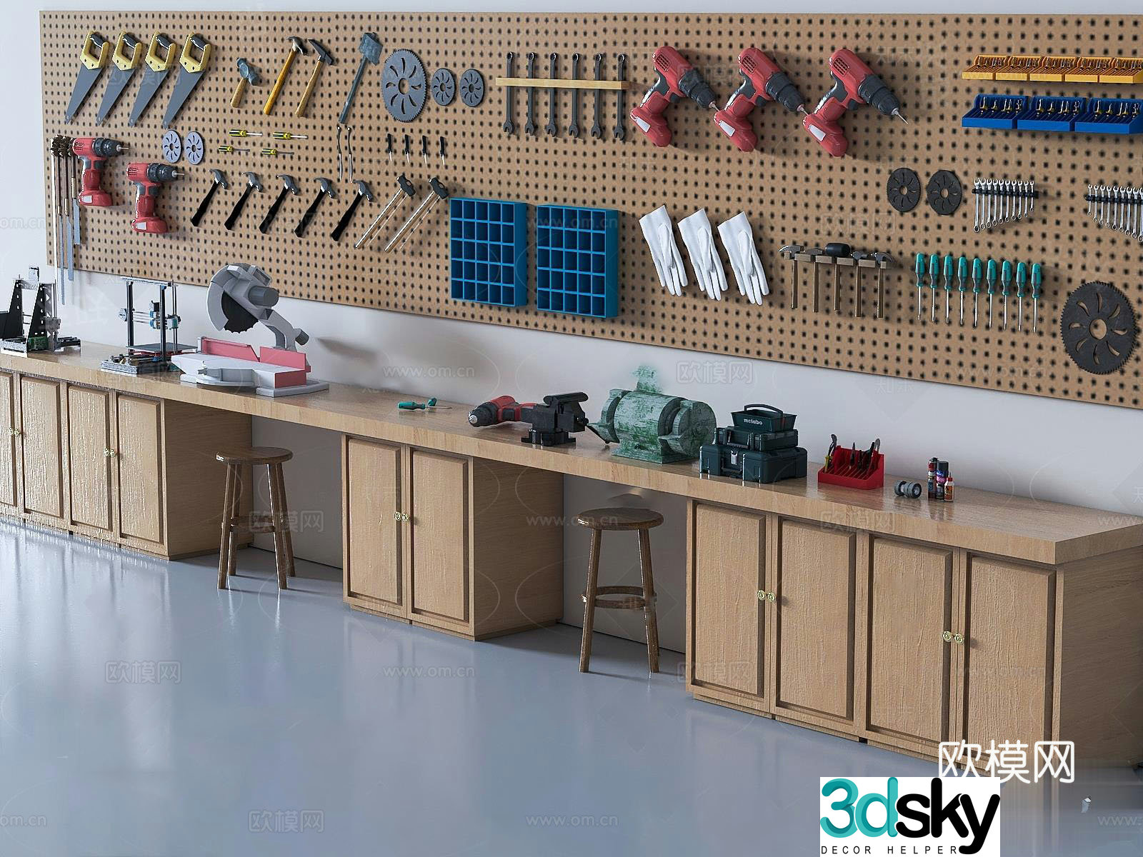 Tool table workbench 3d model