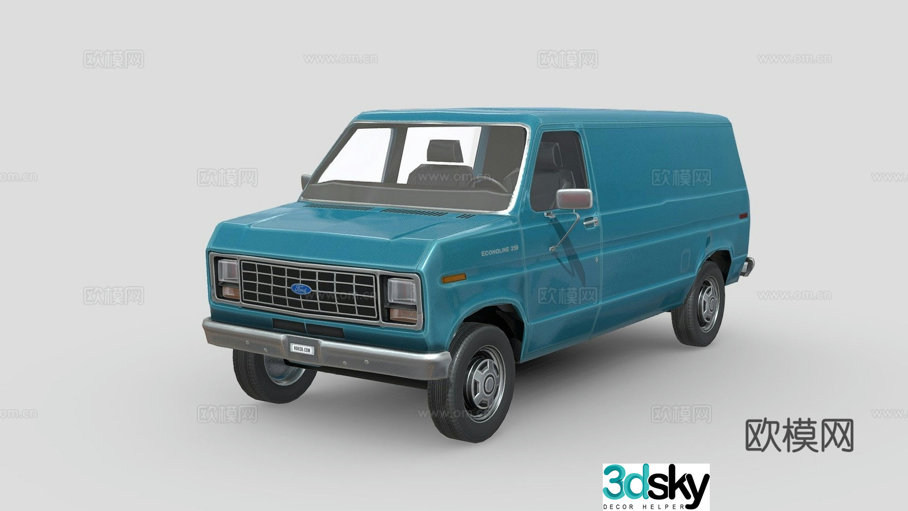 Ford E Series 1986 car van 3d model