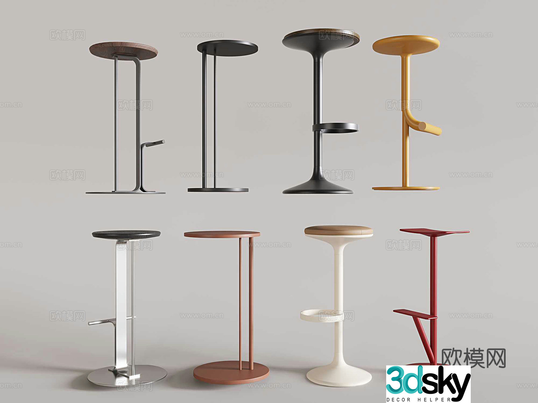 Bar stool bar stool high stool 3d model
