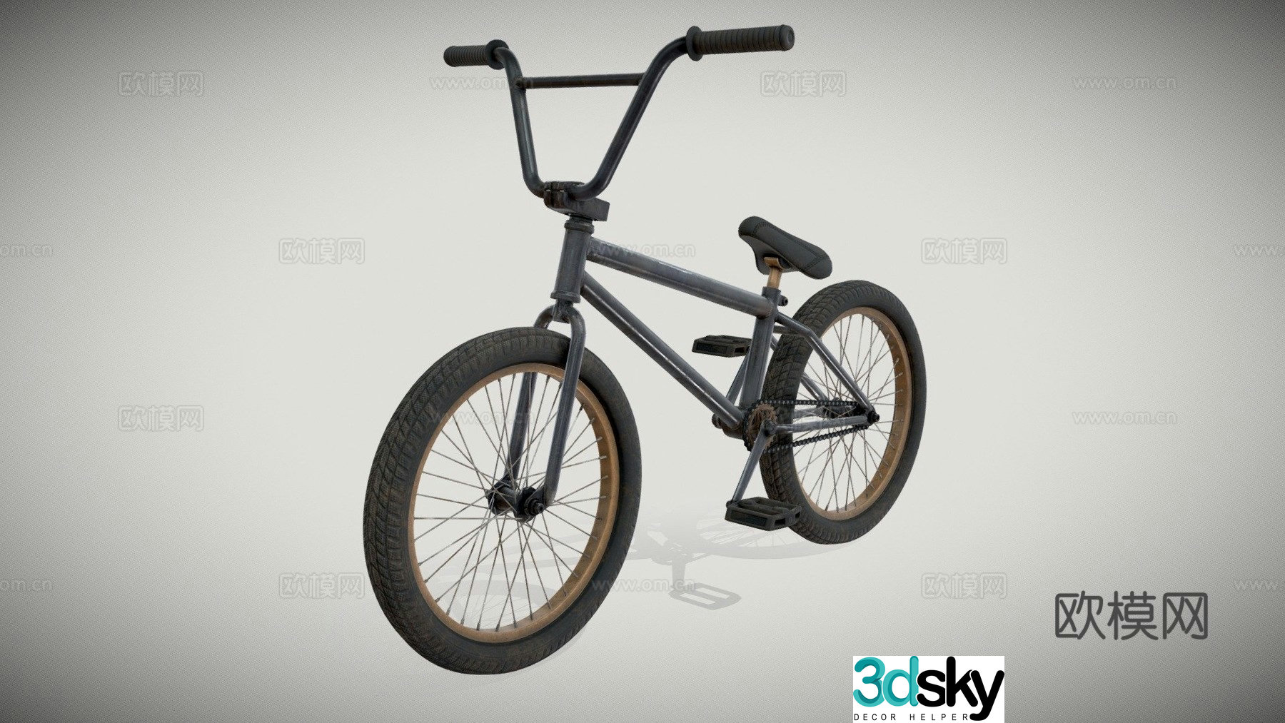 black BMX bicycle bicycle 3d model