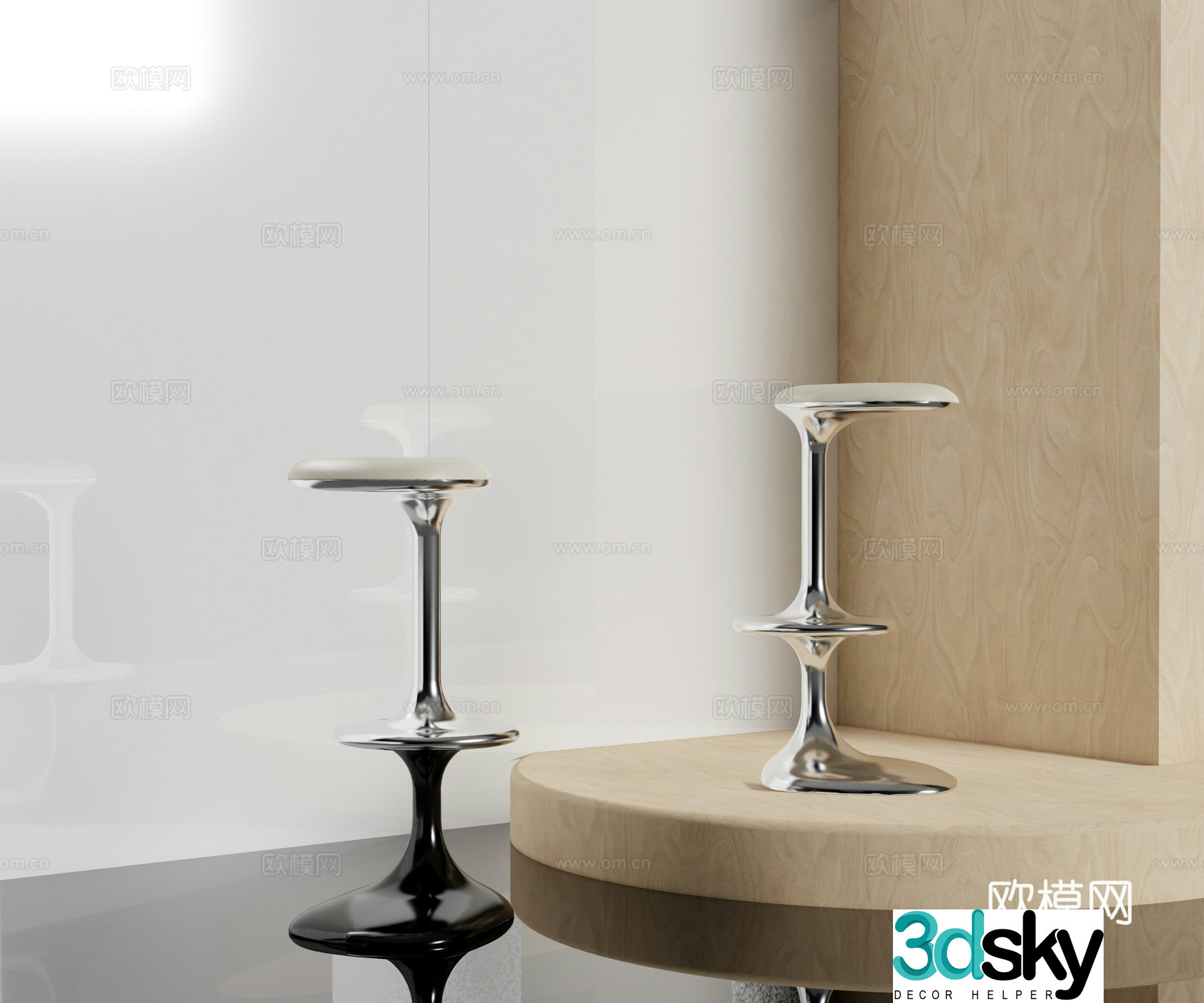 Modern bar stool bar stool high stool 3d model