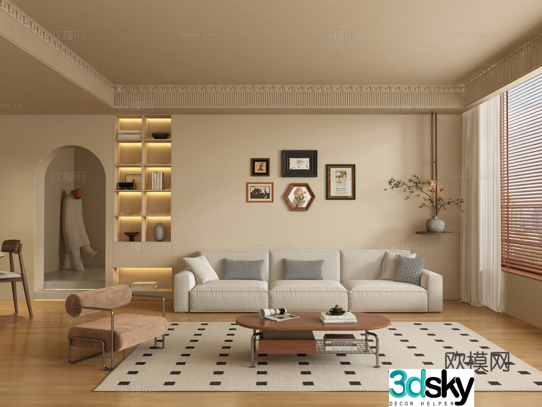 Medieval style living room 3D model