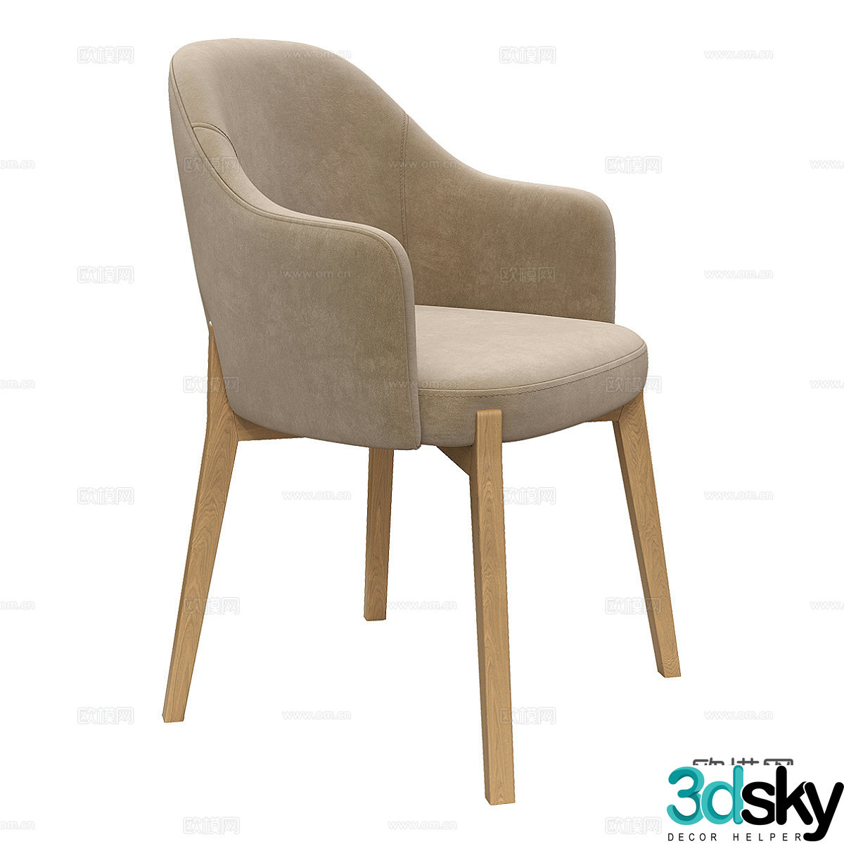 Nordic chair dining chair 3d model