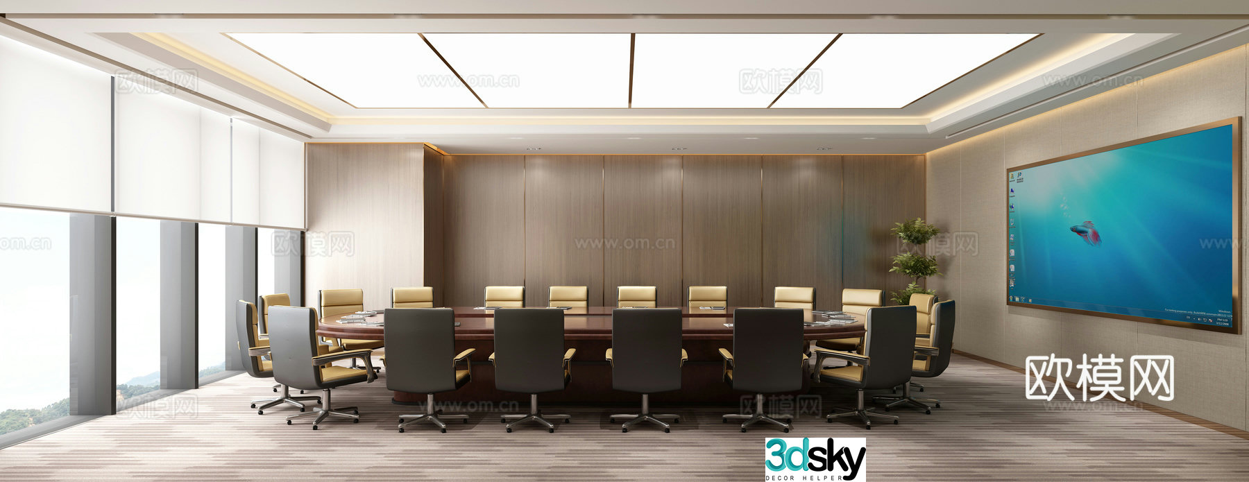 Modern conference room 3d model