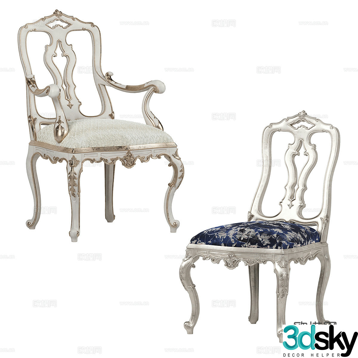 French lounge chair 3d model
