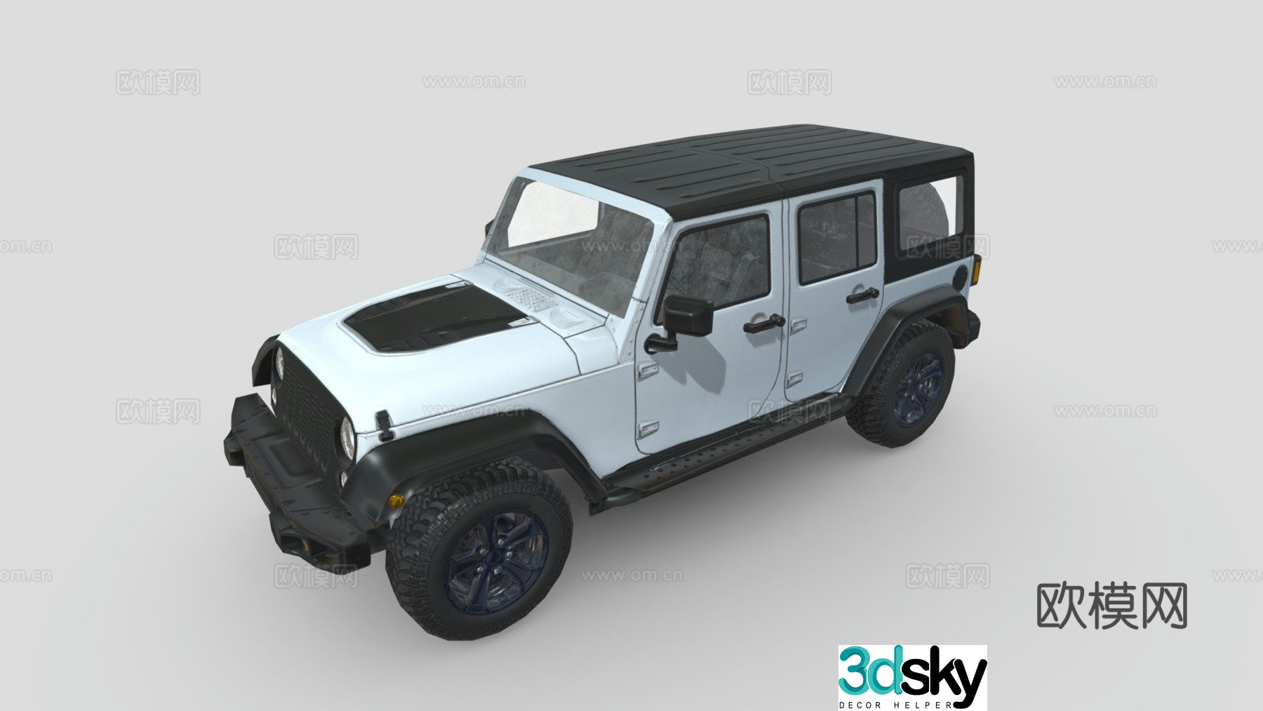 wrangler rubicon jk 2017 car jeep 3d model