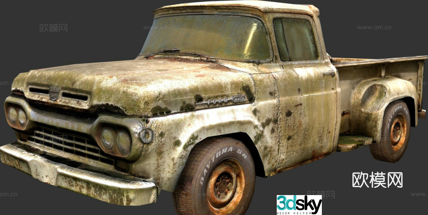 Post war wind truck car 3d model