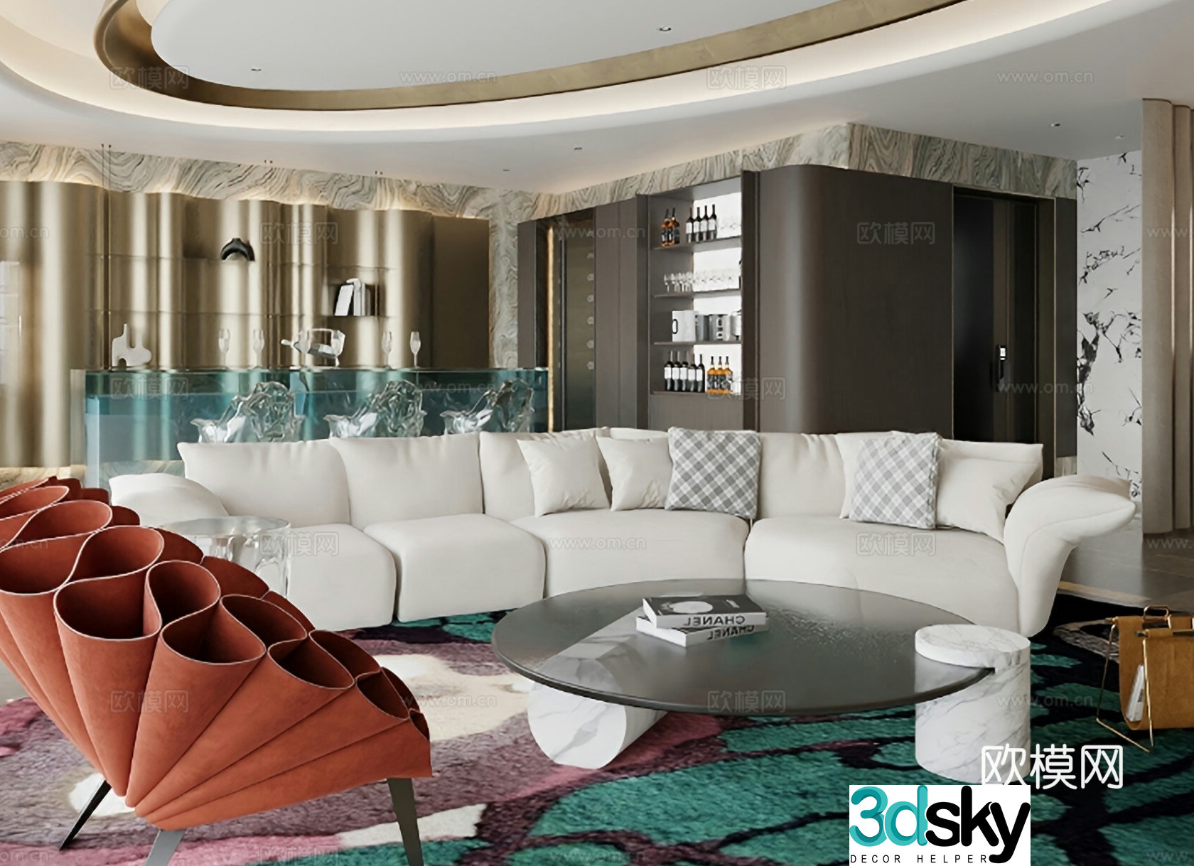 Light luxury restaurant 3D model