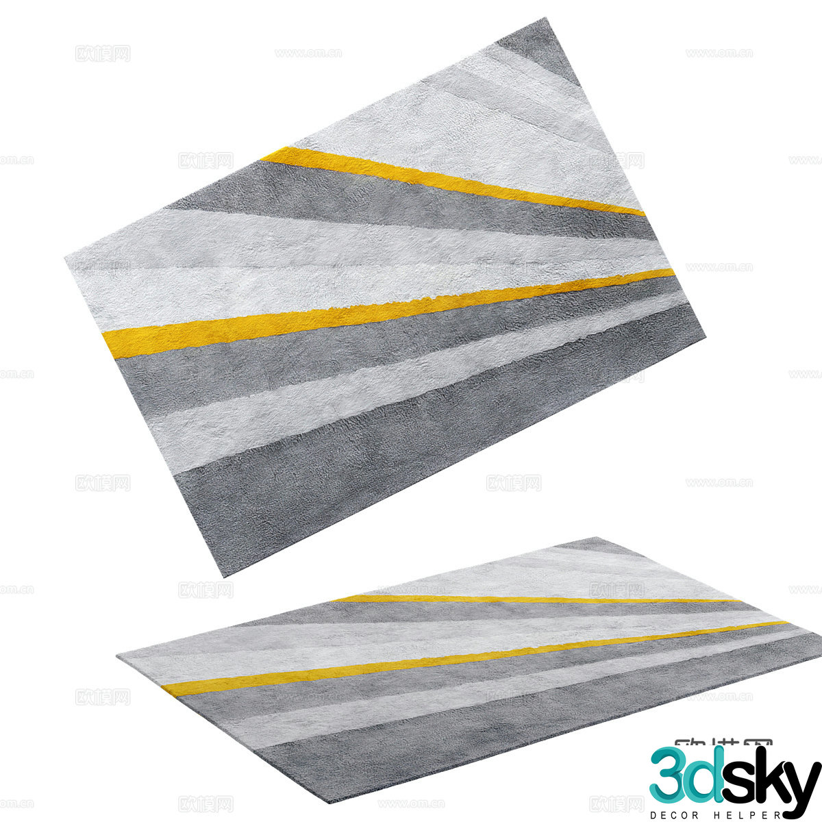 Simple carpet plush carpet 3d model
