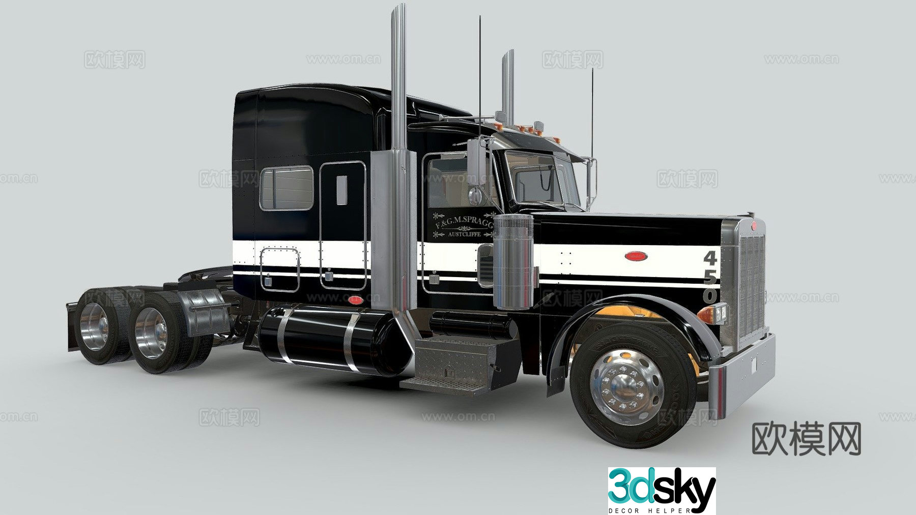 car semi truck 3d model
