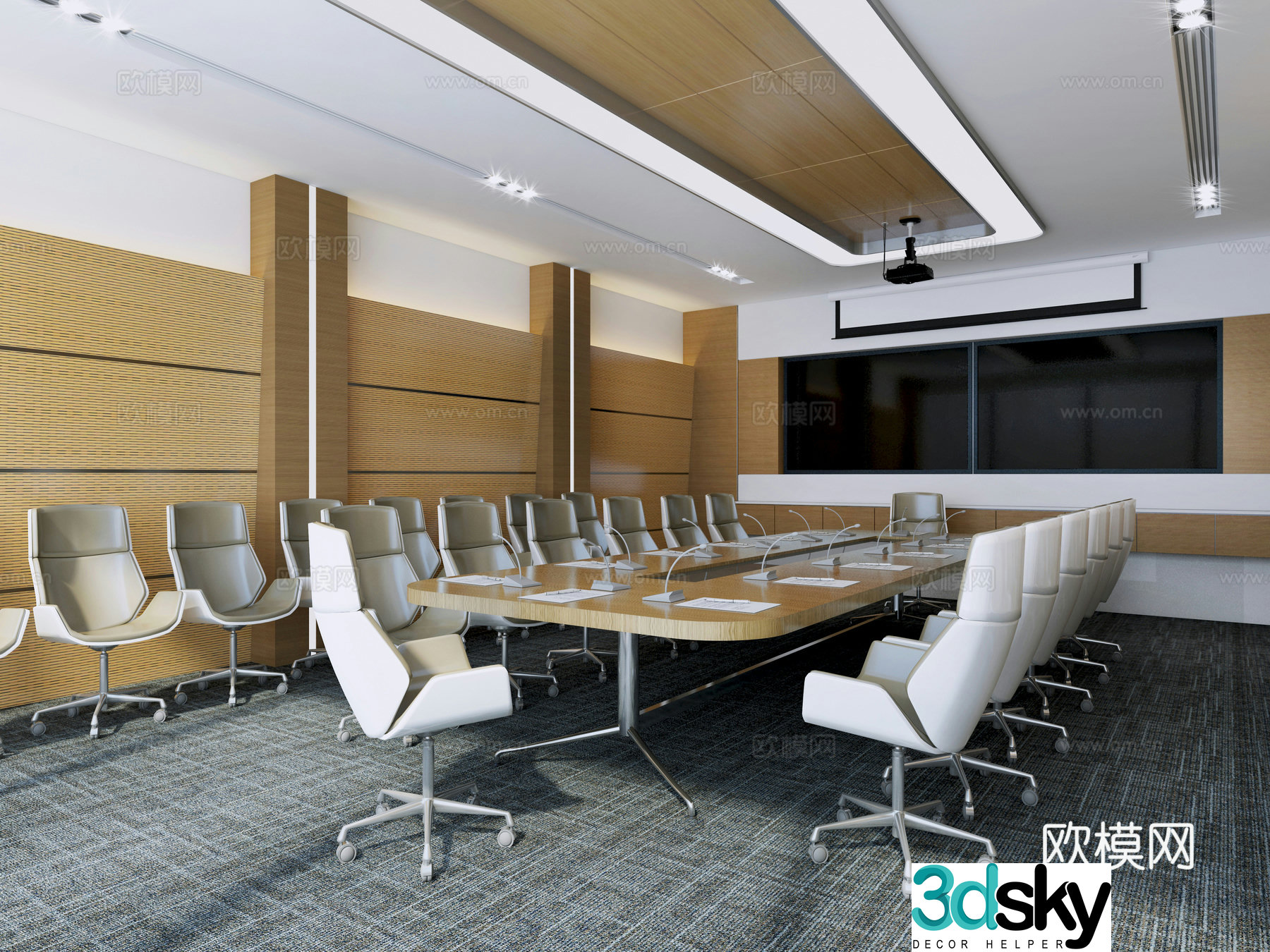 Modern conference room 3d model