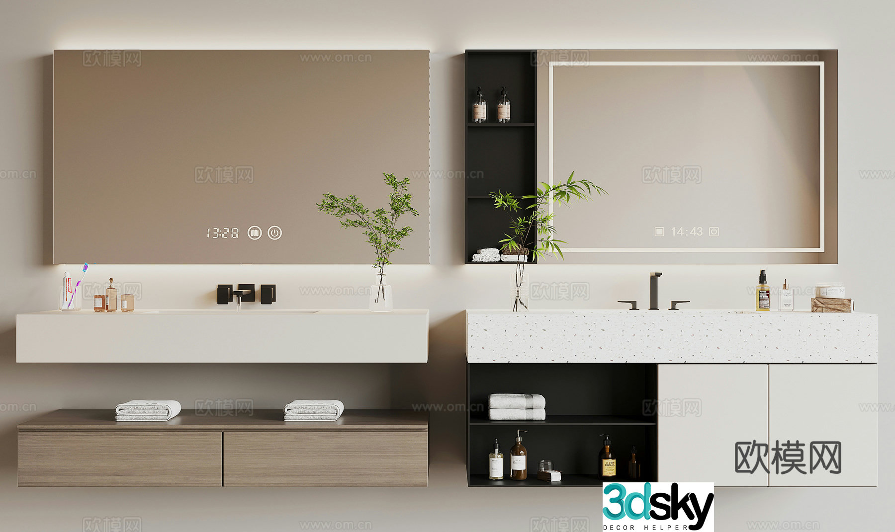 Modern bathroom cabinet 3d model