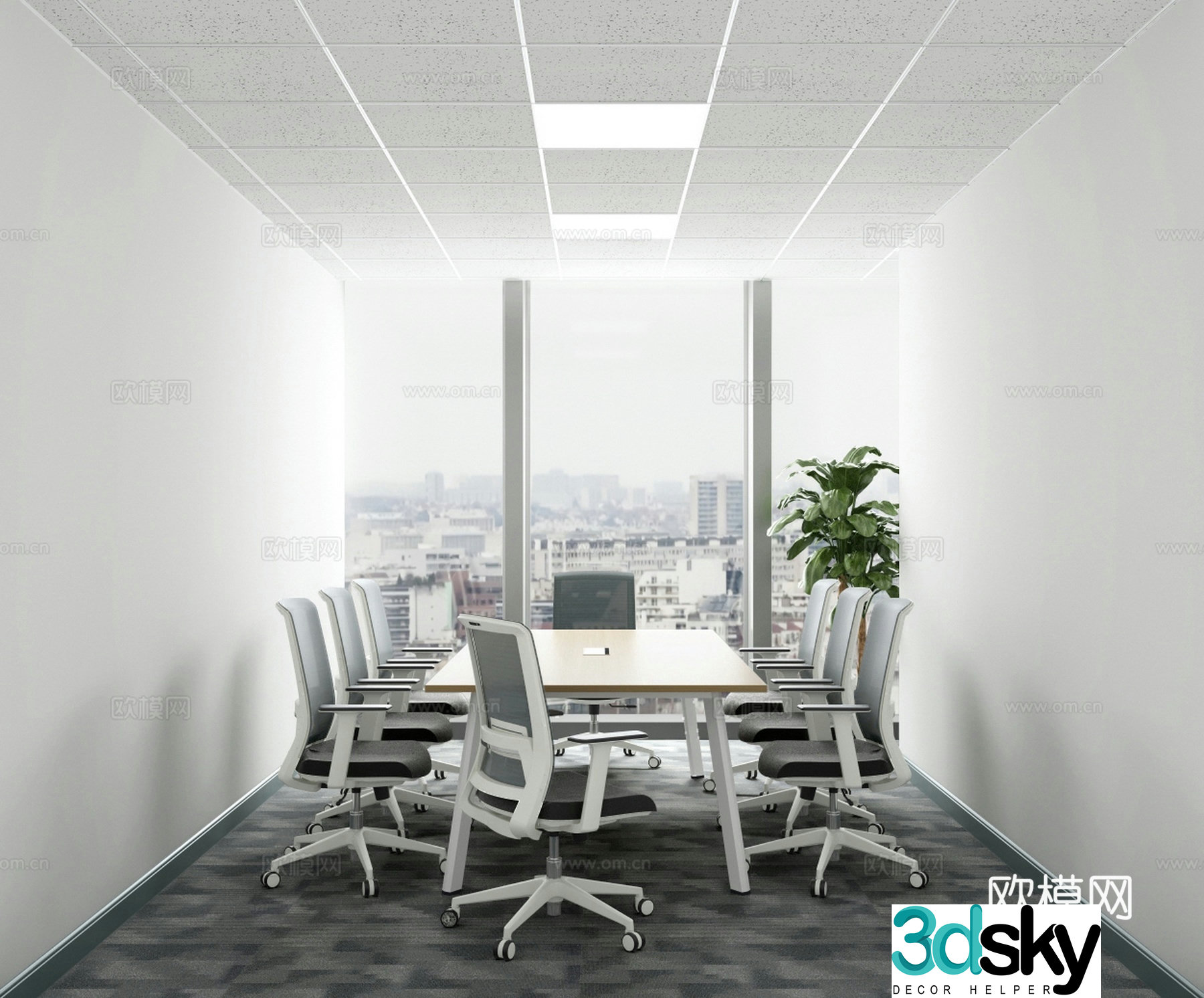 Modern conference room 3d model