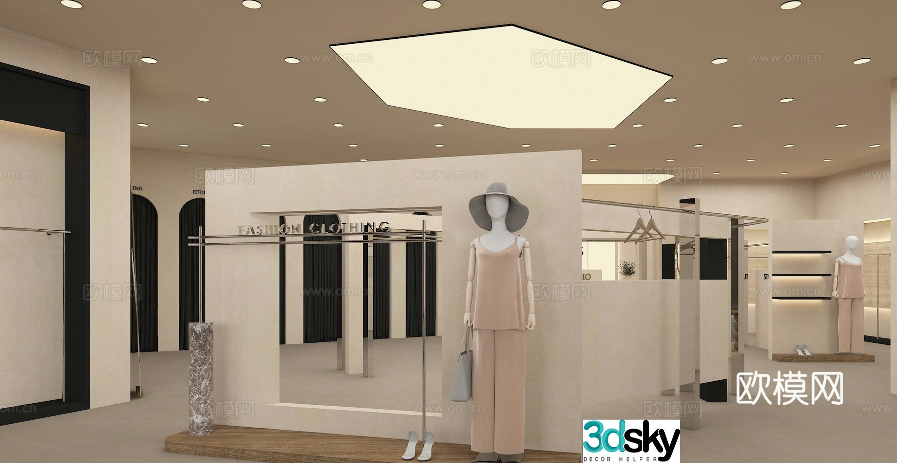Modern clothing store women’s clothing store 3d model