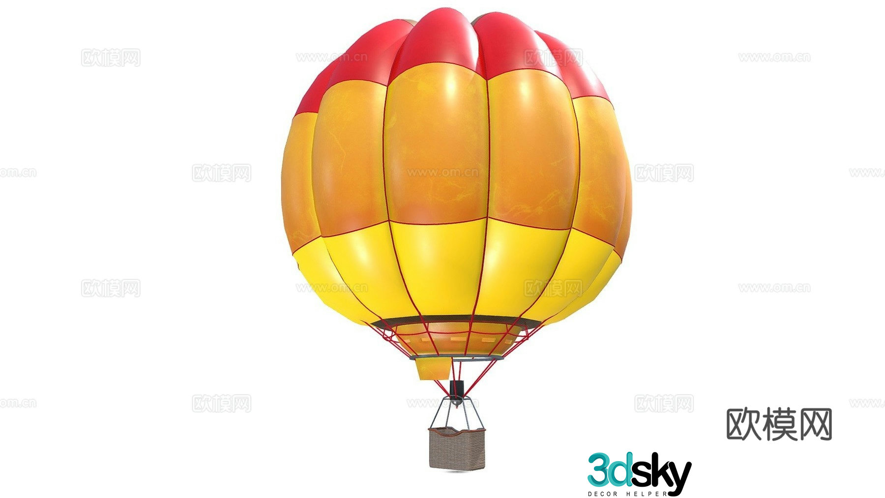 Hot air balloon hydrogen balloon 3d model