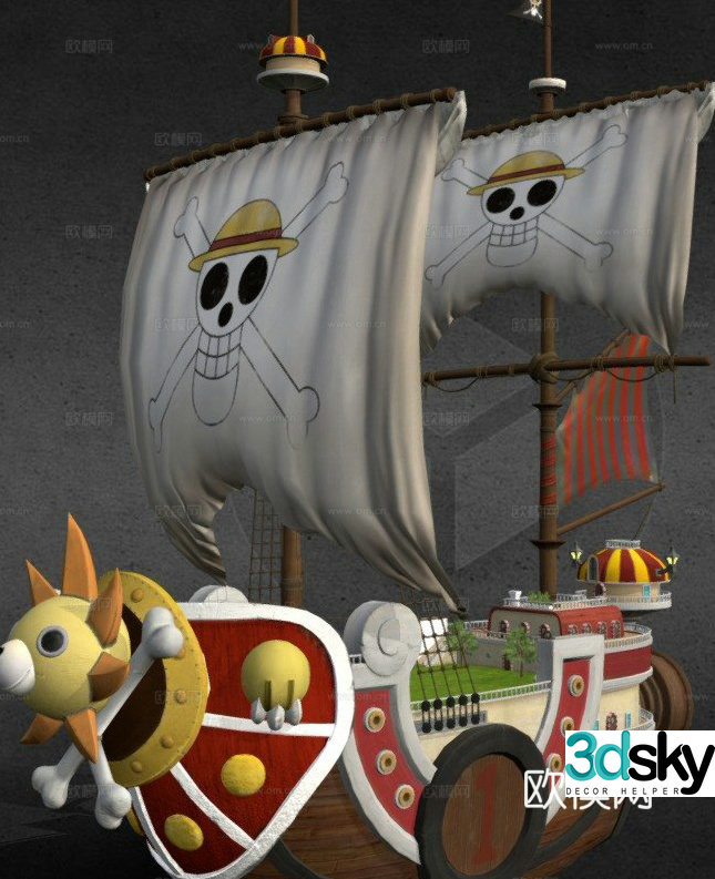 Thousand Sunny-One Piece Sailing Ship Ship Sail 3D Model
