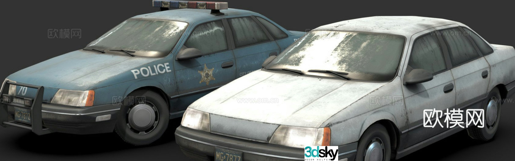 car sedan police car 3d model