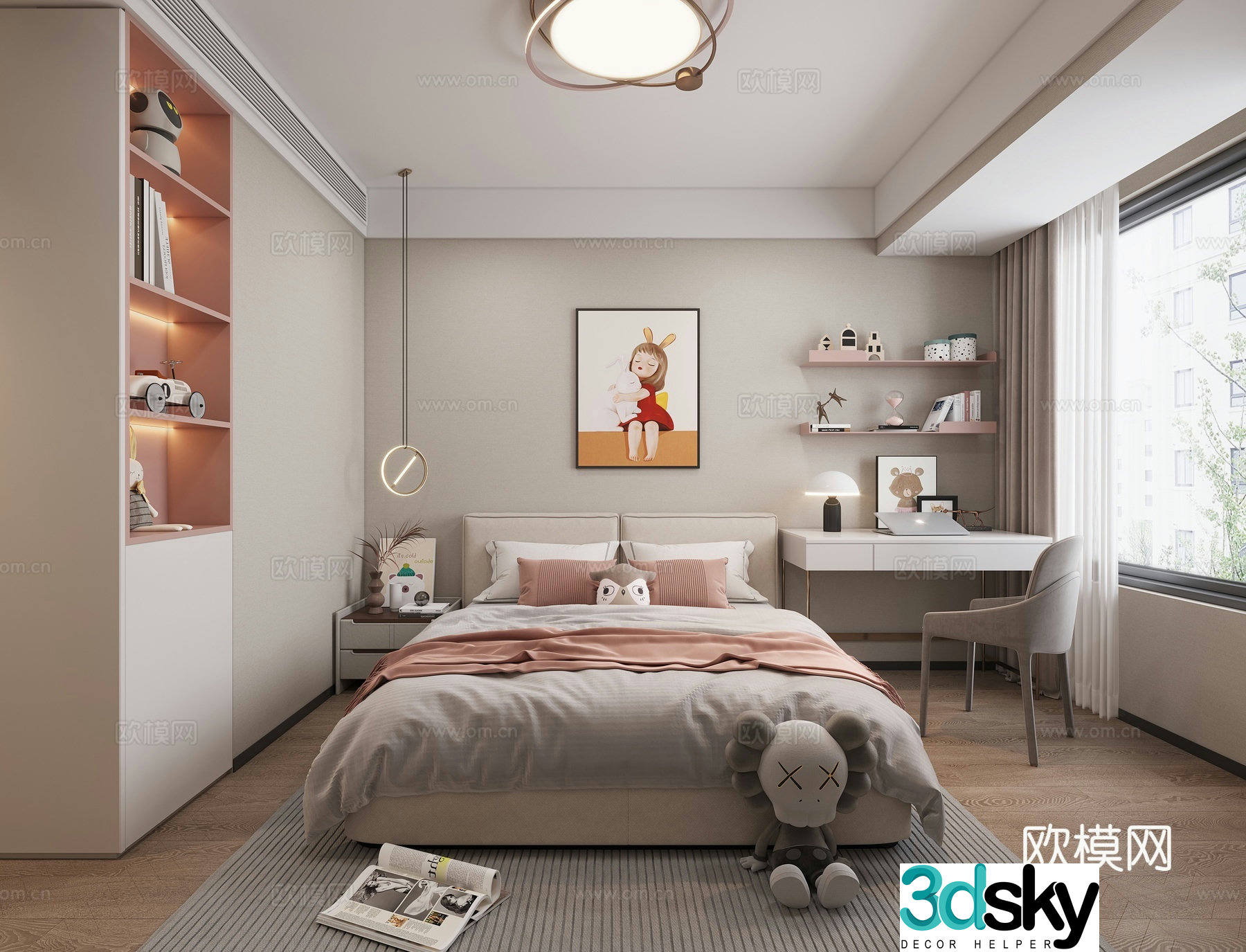 Modern children’s room daughter’s room child’s room 3d model