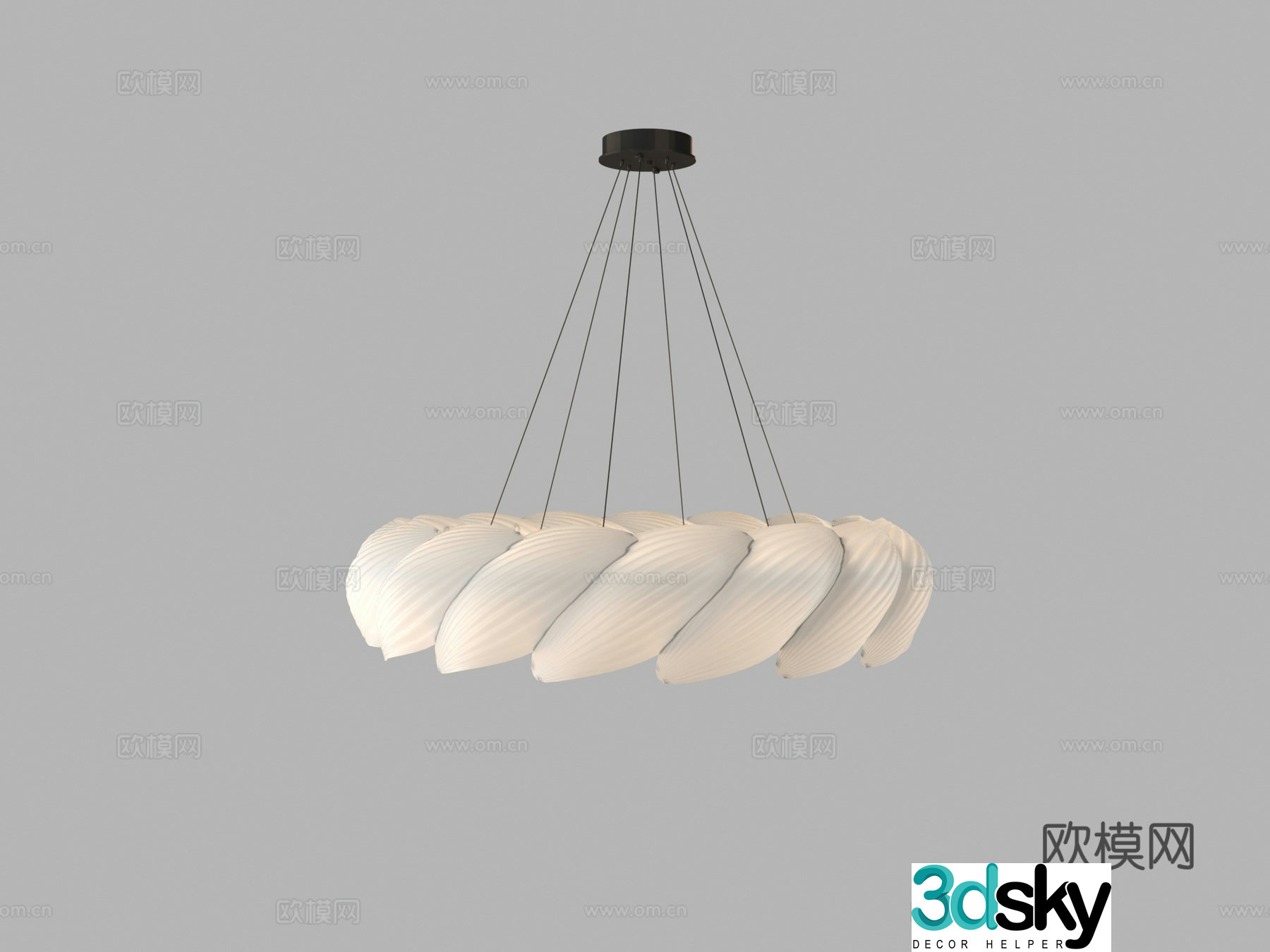Cream style chandelier art chandelier 3d model