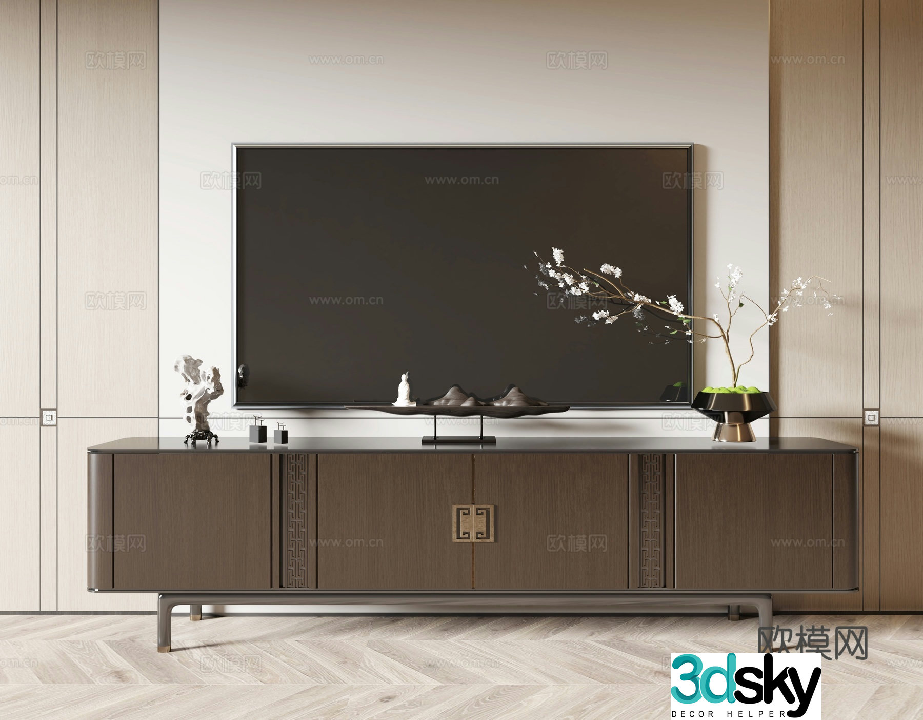 New Chinese style TV cabinet 3d model