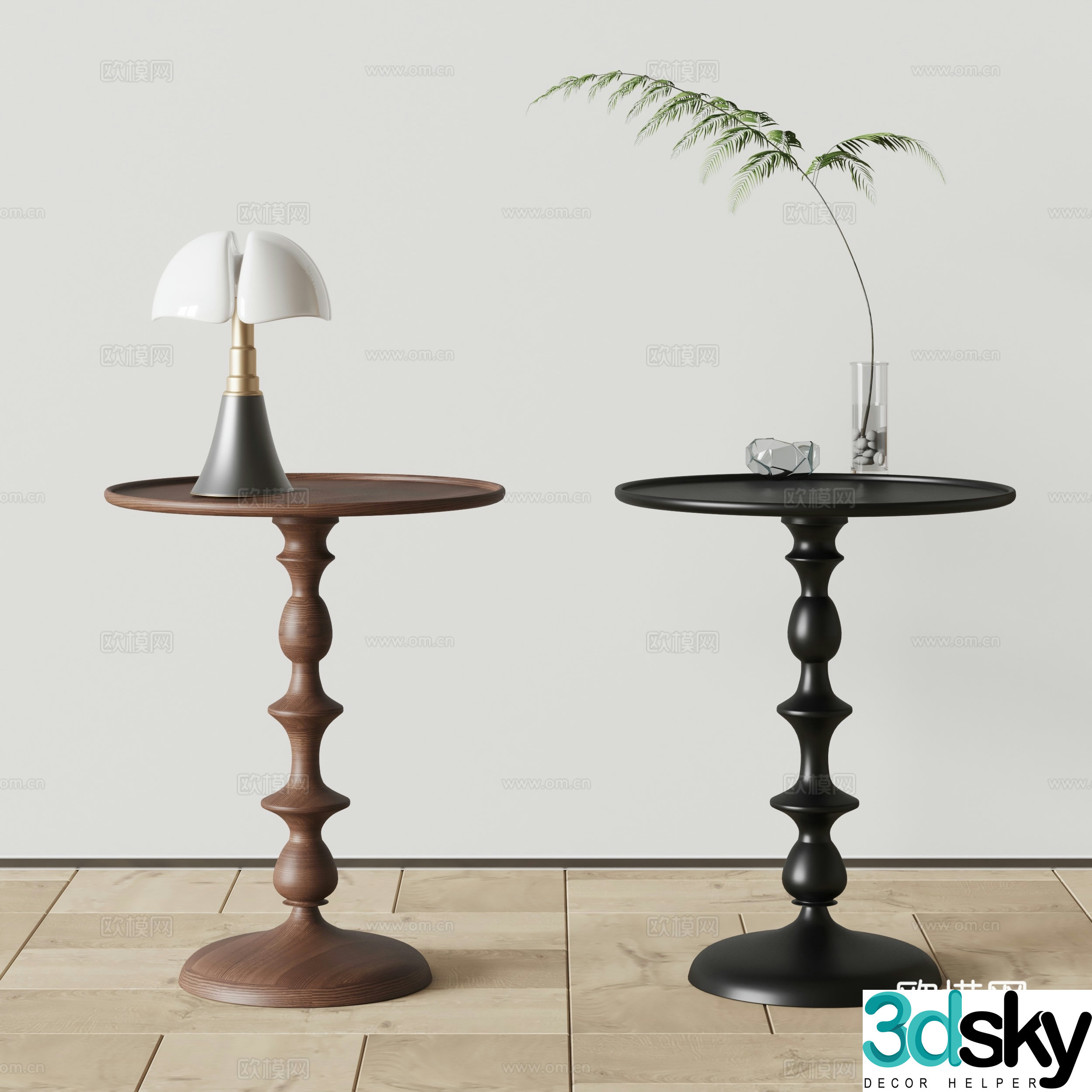 Tradition modern side table corner table round table table table 3d model