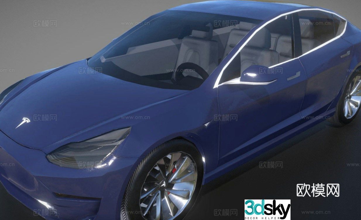 Tesla Model 3 car 3d model