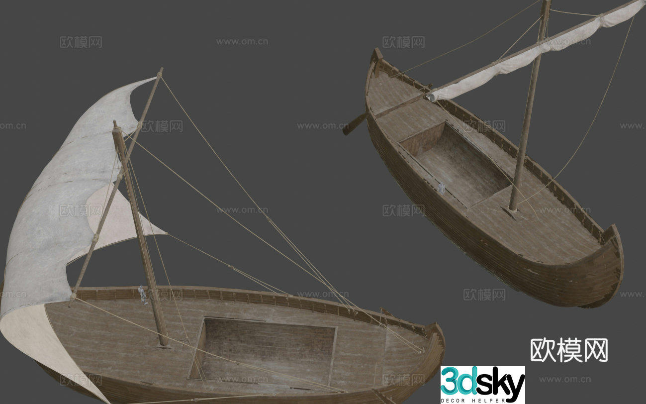 Gallic ship 3d model