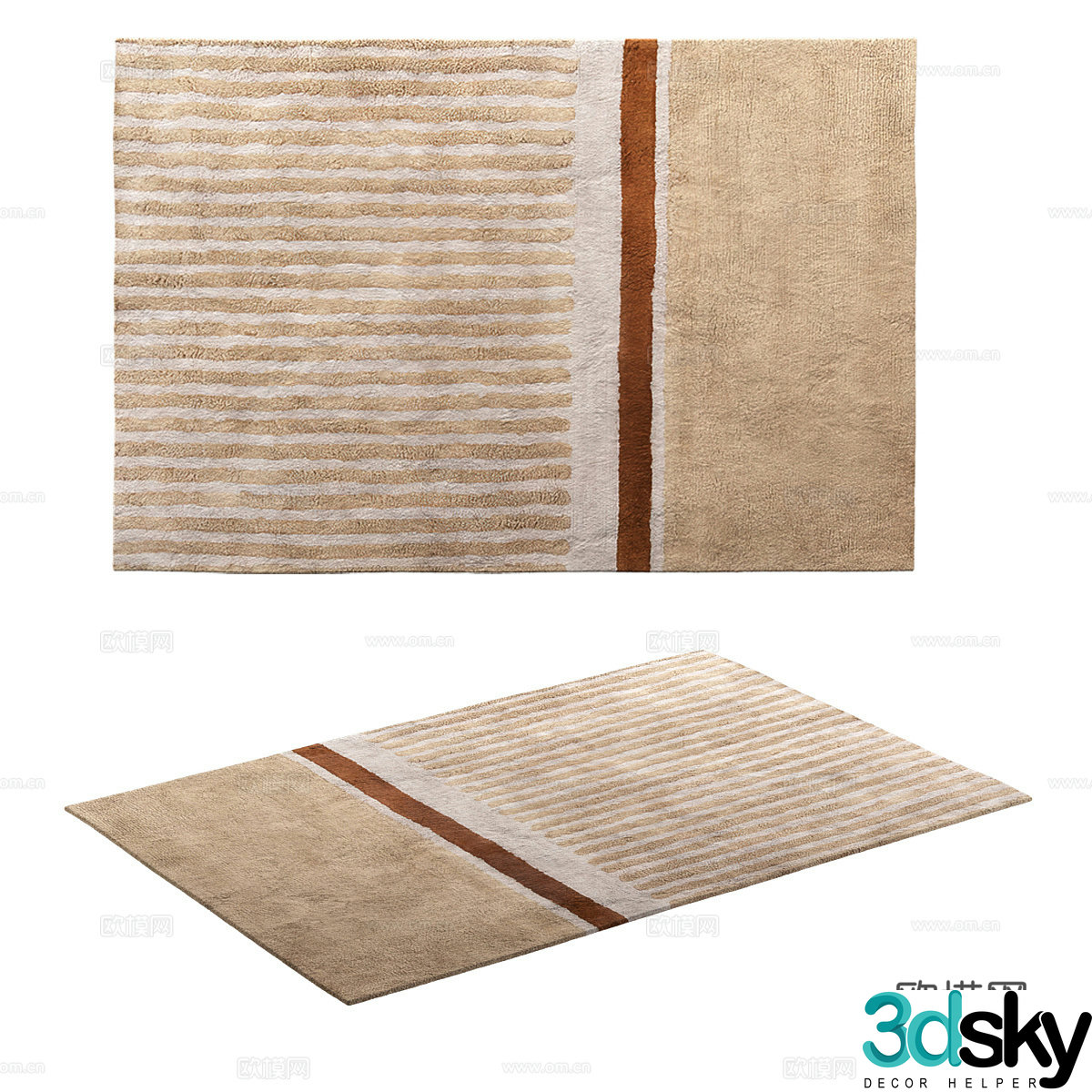 Simple carpet plush carpet 3d model
