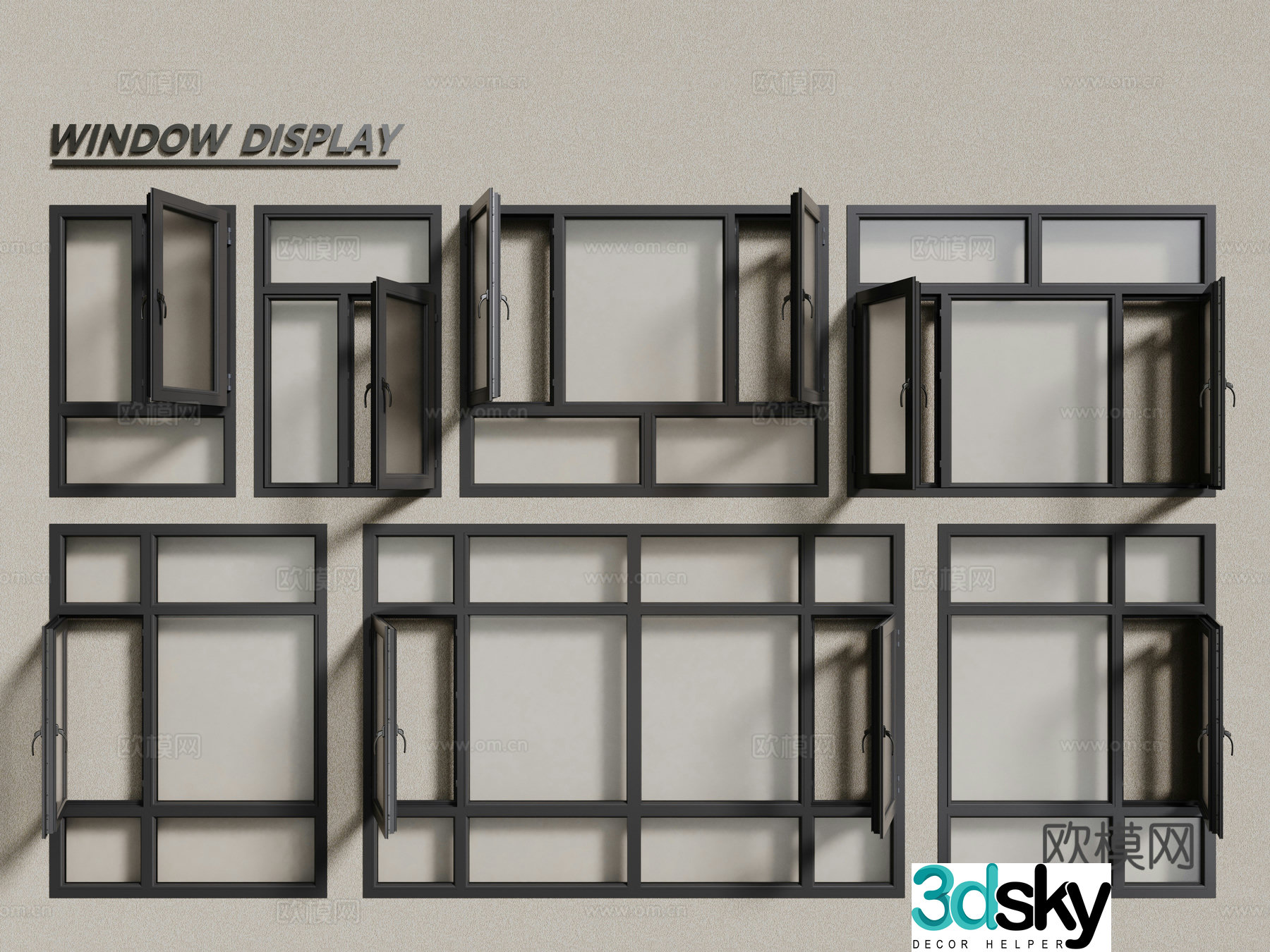 Aluminum alloy windows casement windows floor-to-ceiling windows 3d model
