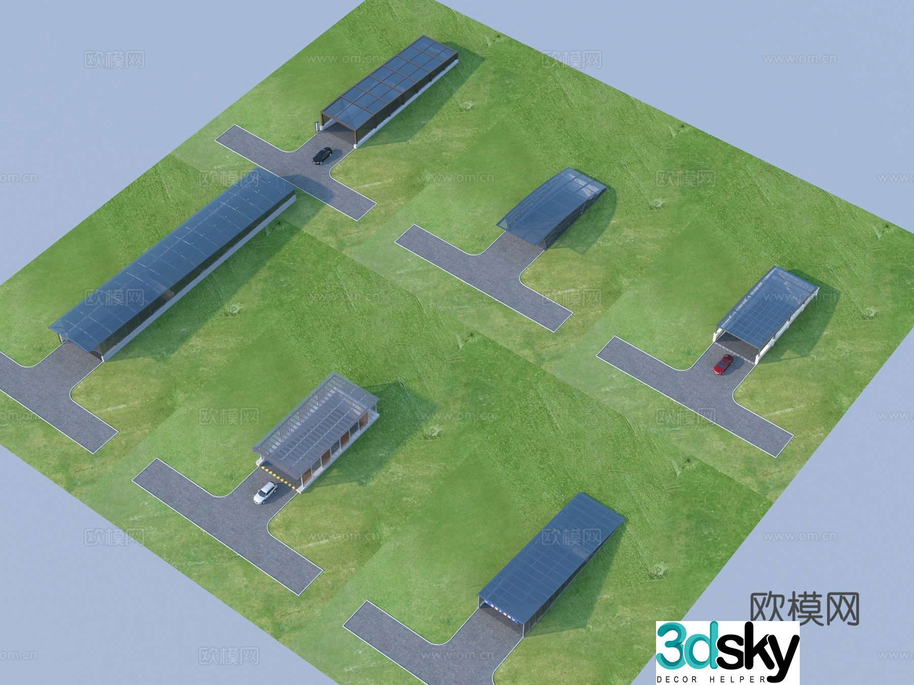 Underground garage parking lot entrance and exit 3D model