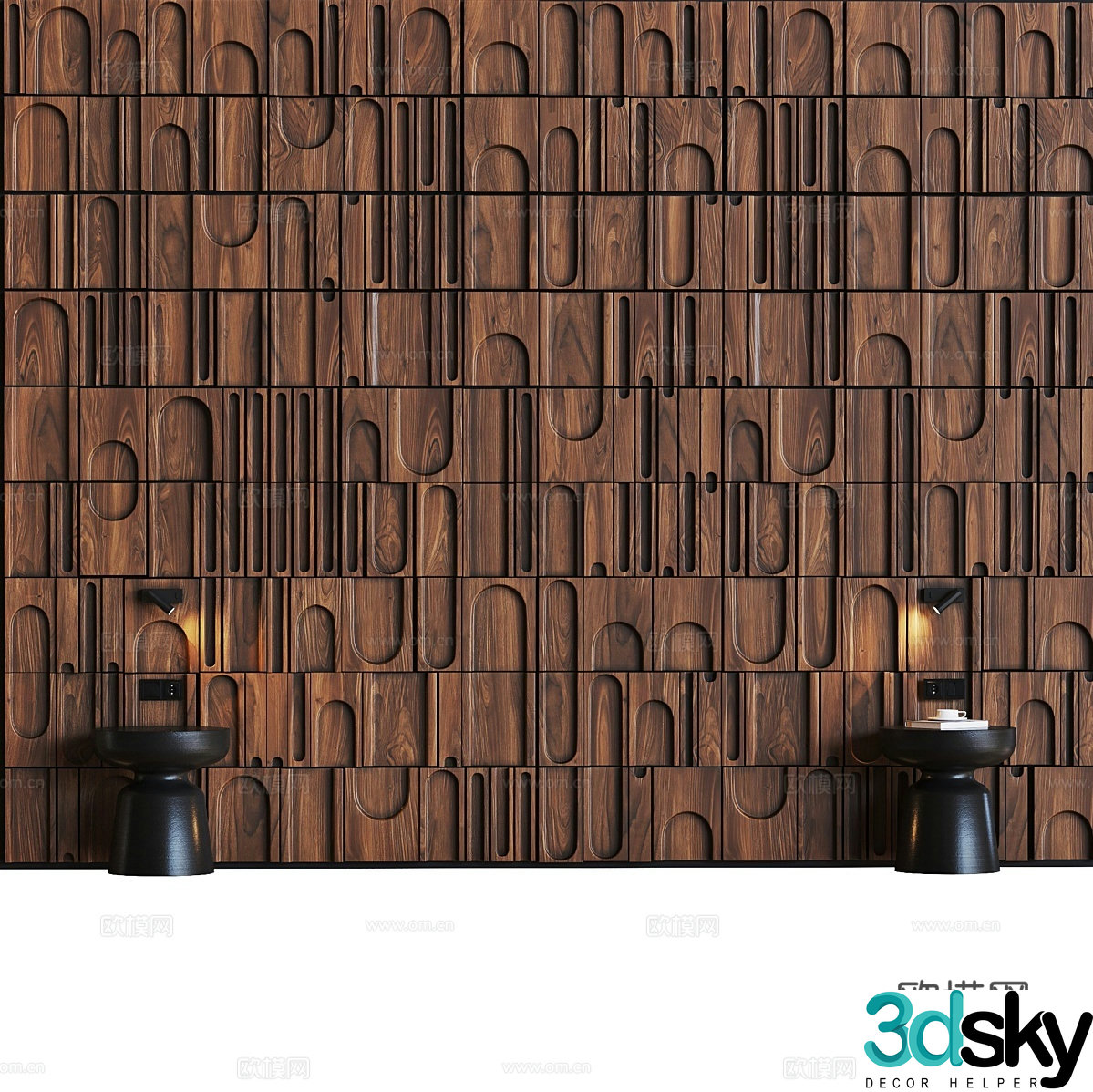 Wabi-sabi background wall bedside background 3d model