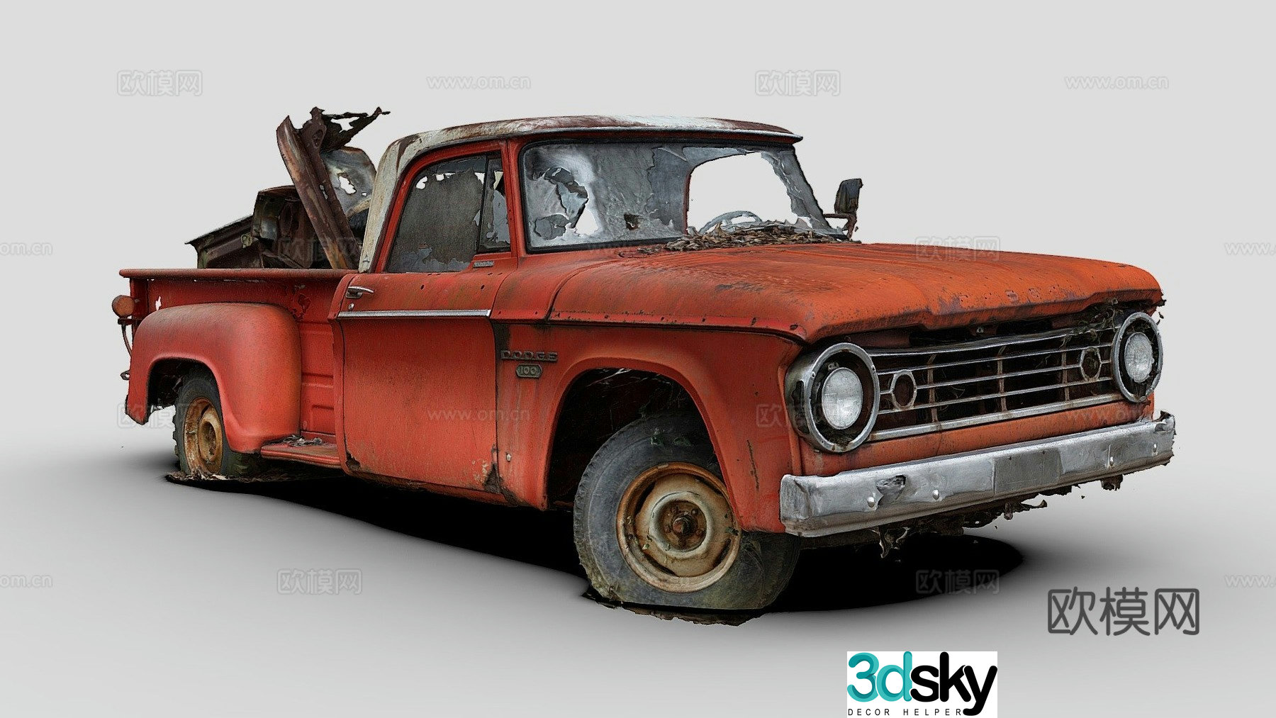 Abandoned car pickup 3d model