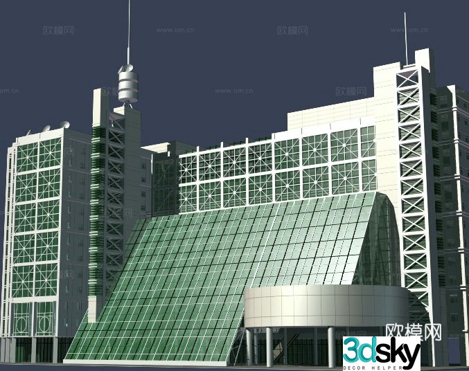 Office building exterior 3d model