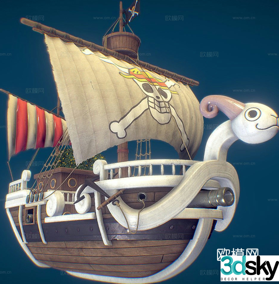 One Piece Golden Merry ship 3D model