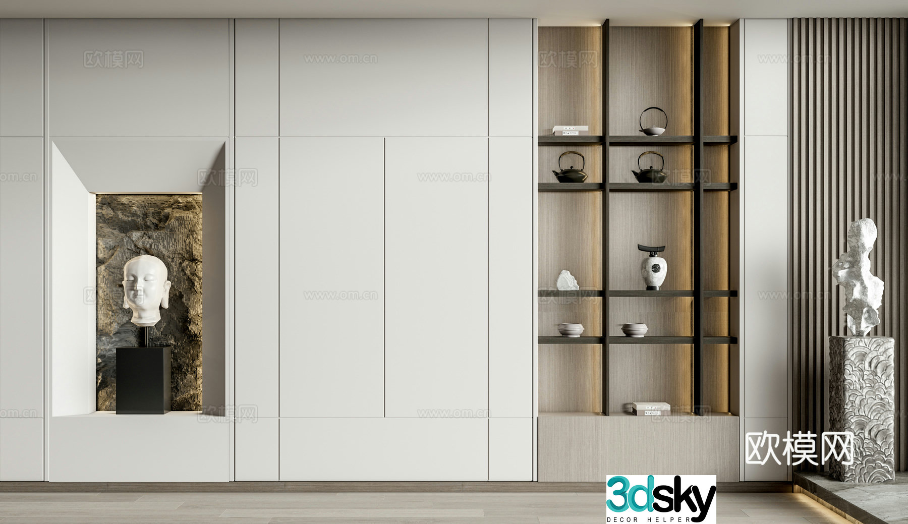 New Chinese style decorative cabinet shelf 3d model