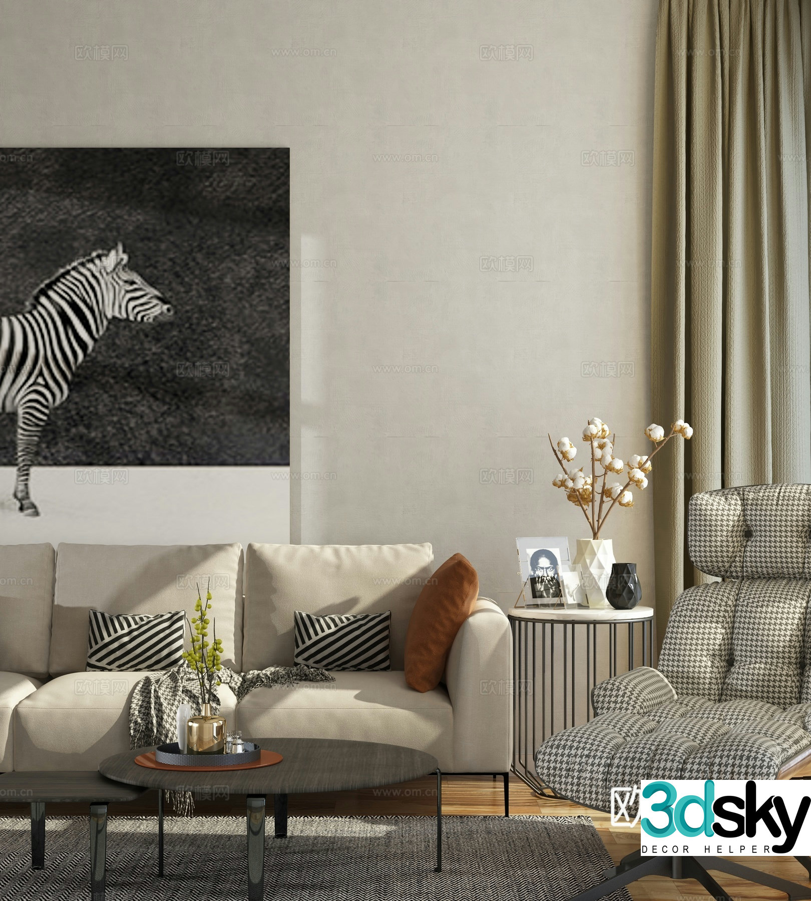 Modern sectional sofa 3d model