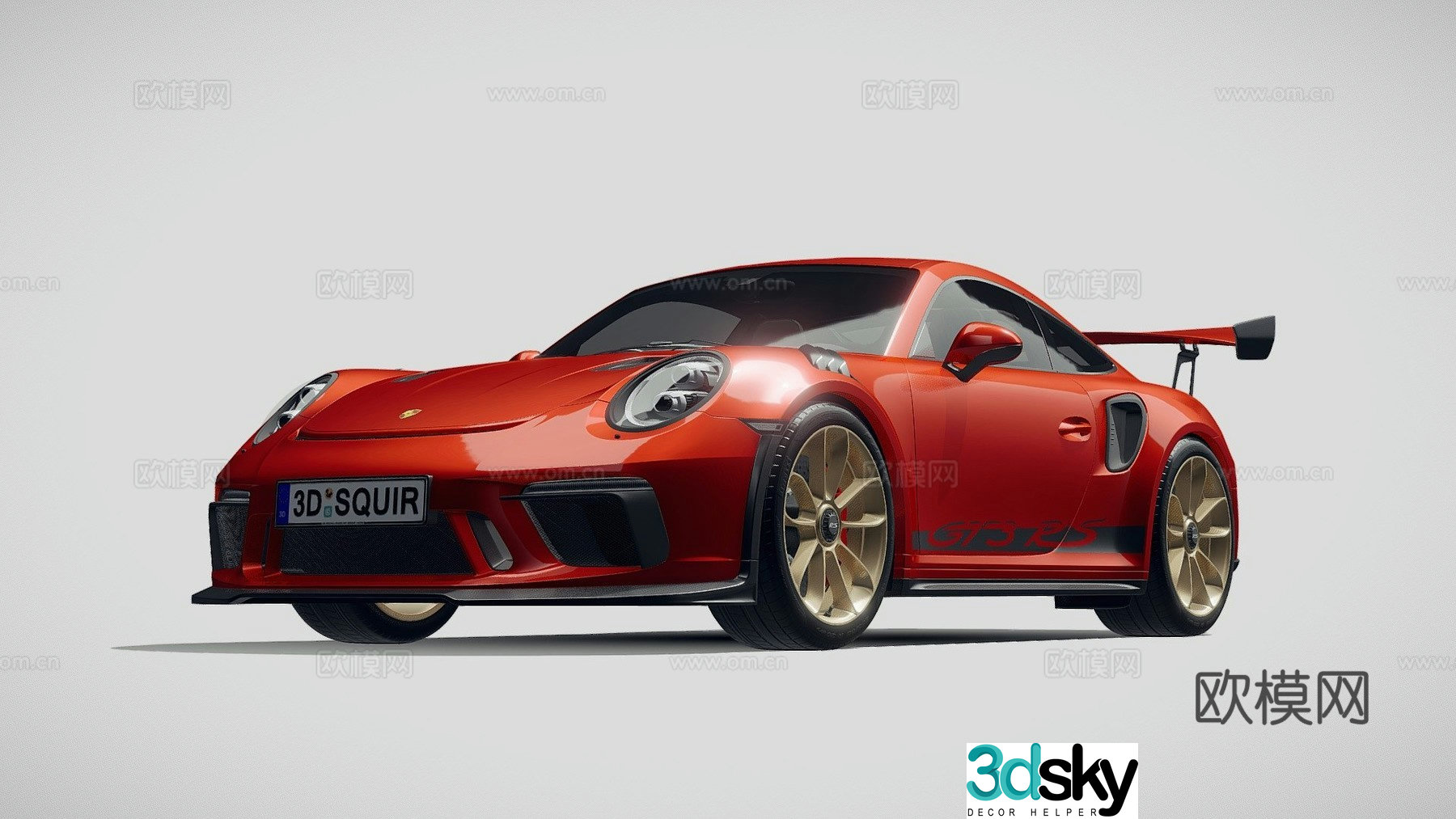 Porsche 911 GT3 RS 2019 car sports car 3d model