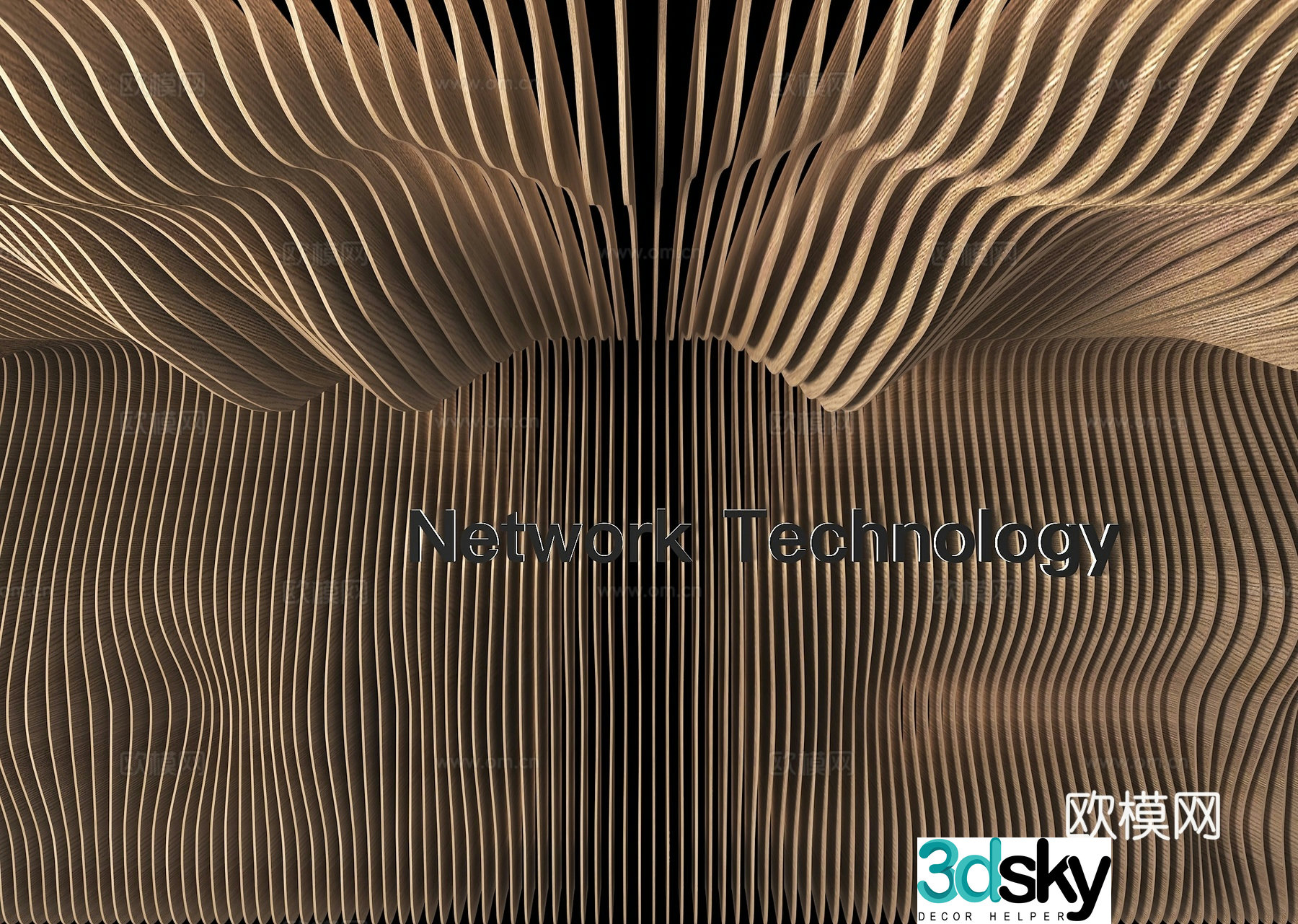 Special-shaped ceiling grille ceiling wave ceiling 3D model