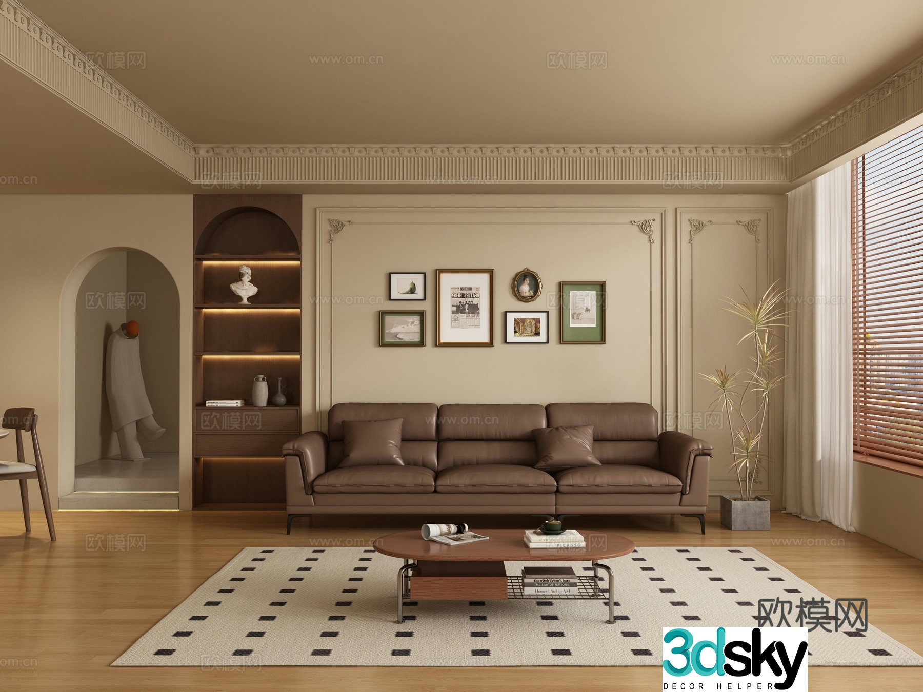 Medieval style living room 3D model