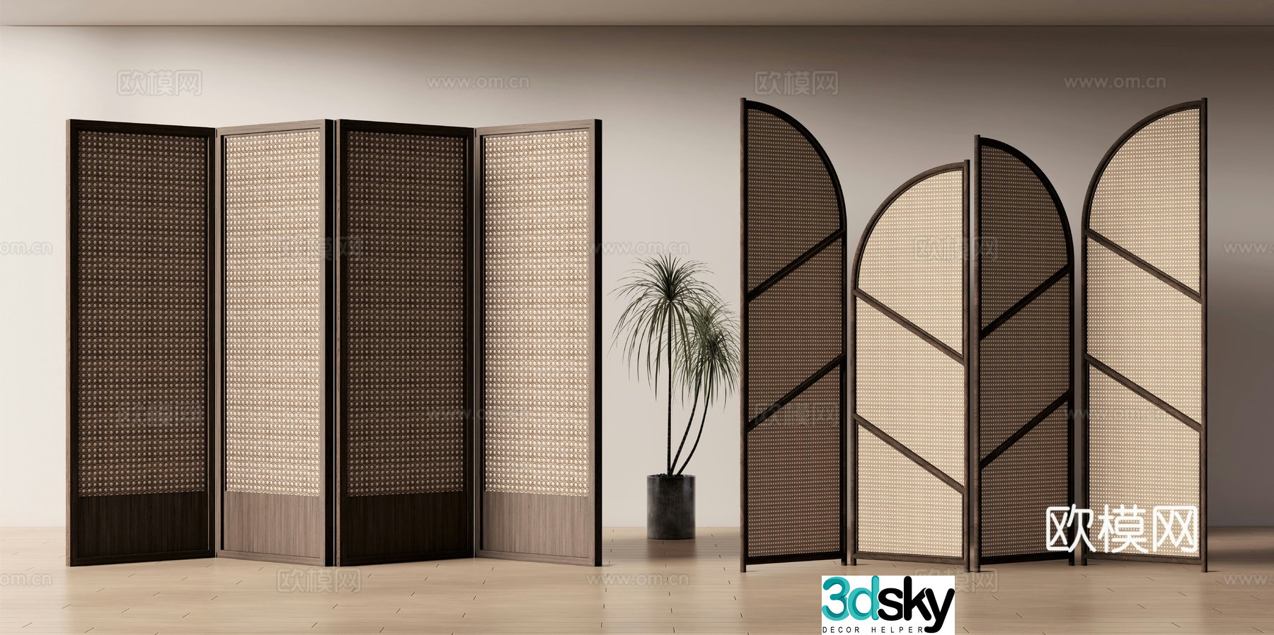 New Chinese style folding screen 3d model