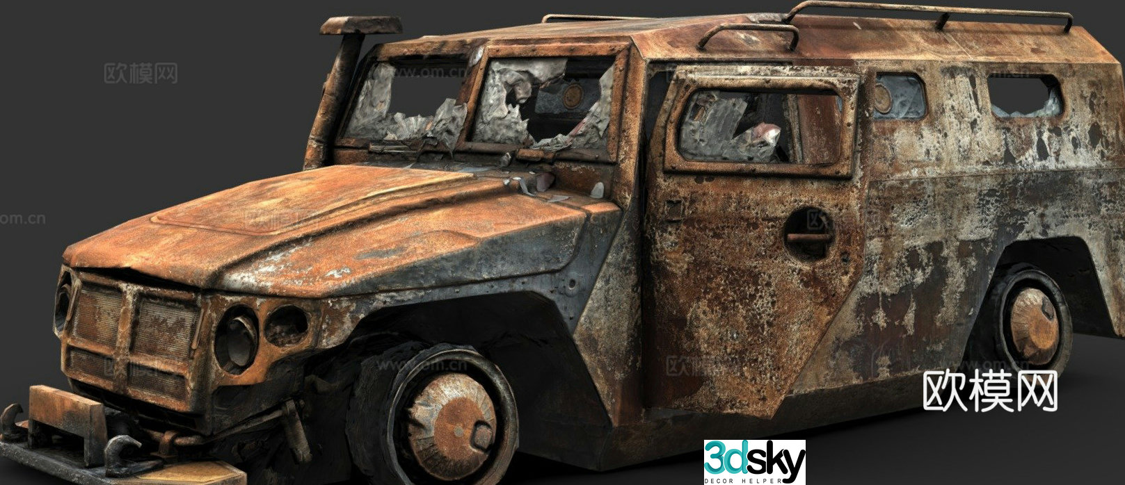 Destroyed armored vehicle 3d model