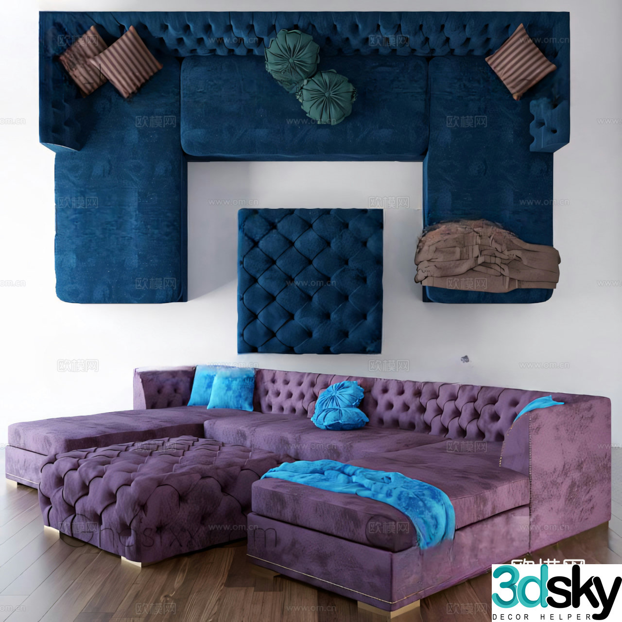 European style sofa multi-person sofa corner sofa 3d model