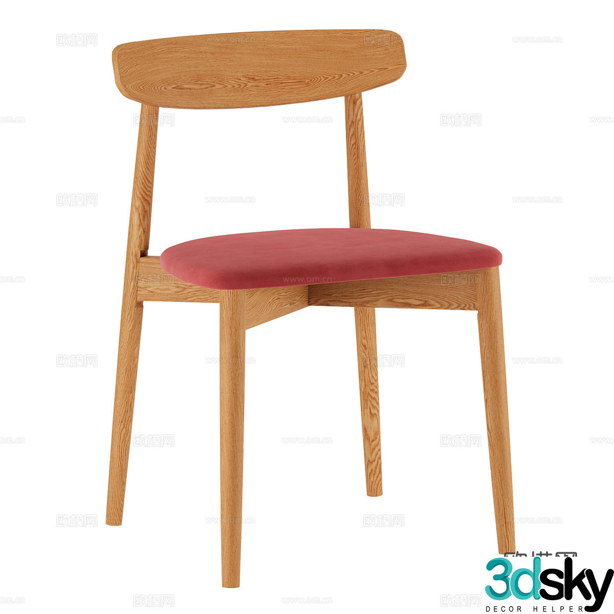 Nordic chair dining chair 3d model
