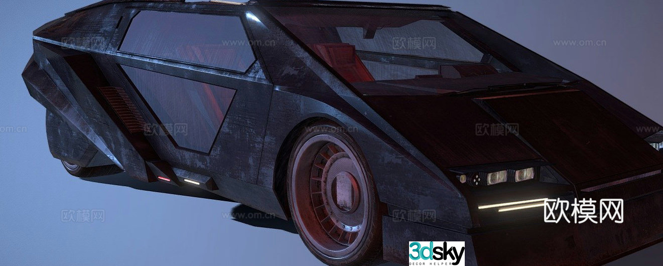 Future cyberpunk car 3d model